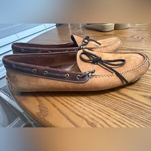 Cole Haan Brown Leather Loafers with Dark Brown Accents